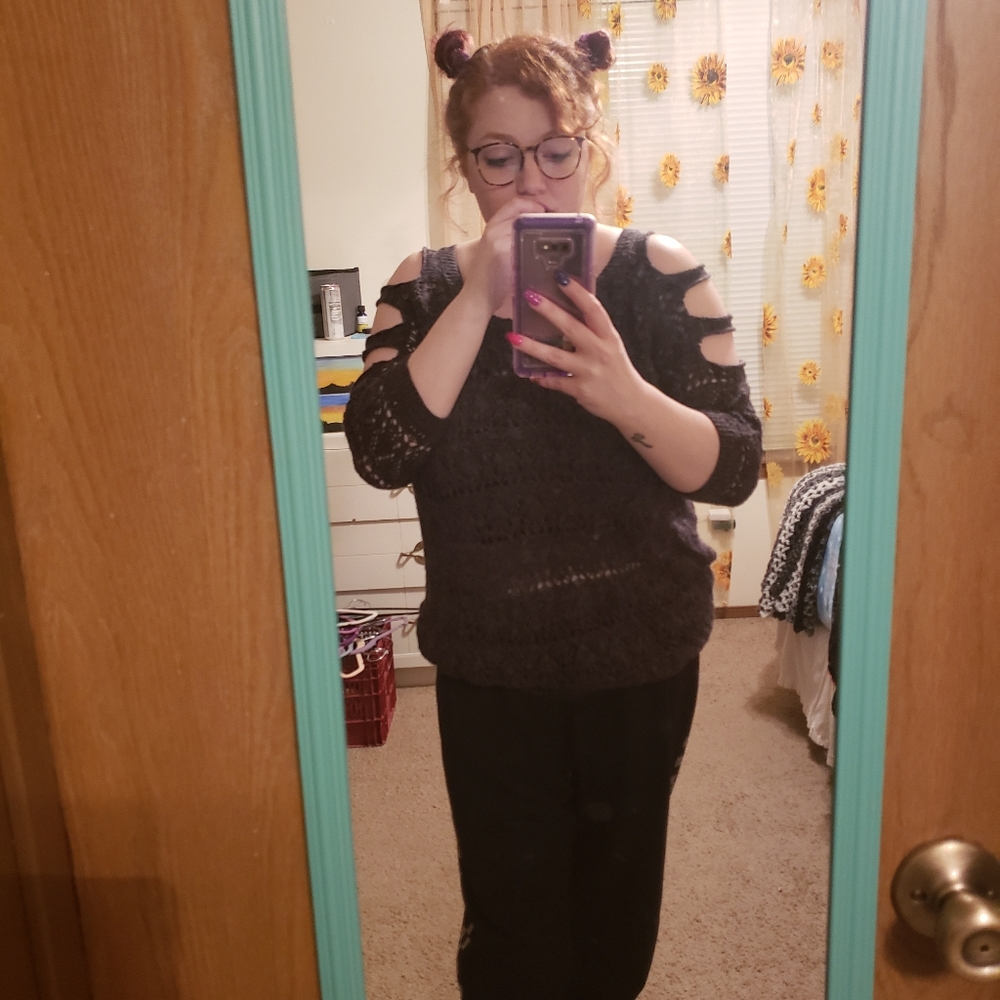 Torrid Shoulder Cut Out Knit Top